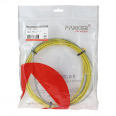 Стальная спираль Parker 1,2-1,6мм жёлтая с латунным ниппелем без оплётки 3м