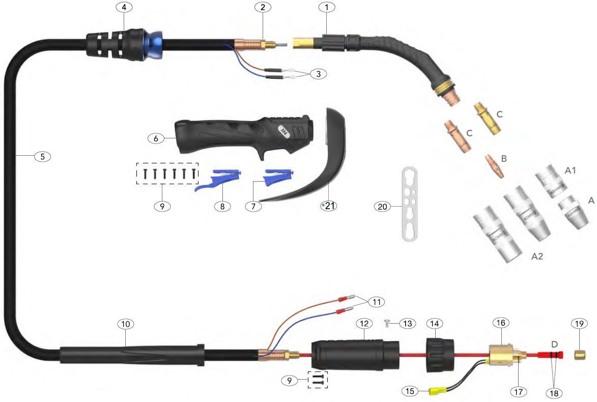 Комплектующие к сварочной горелки Arc M4